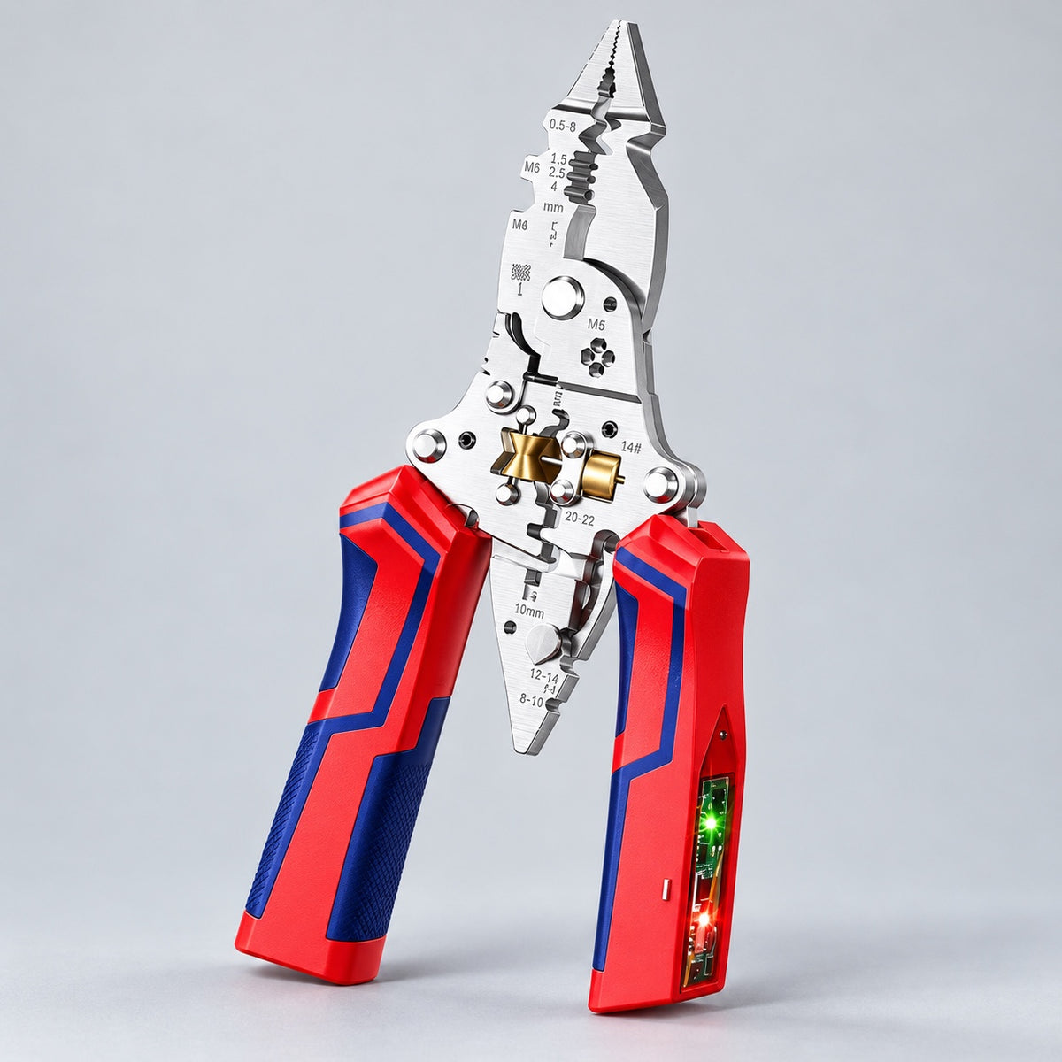 TOOLIQ VoltSense Folding Pliers, open